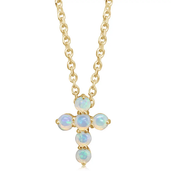 Opal Cross Necklace