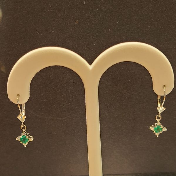 Emerald and Diamond Earrings DJ's Jewelry Woodland, CA