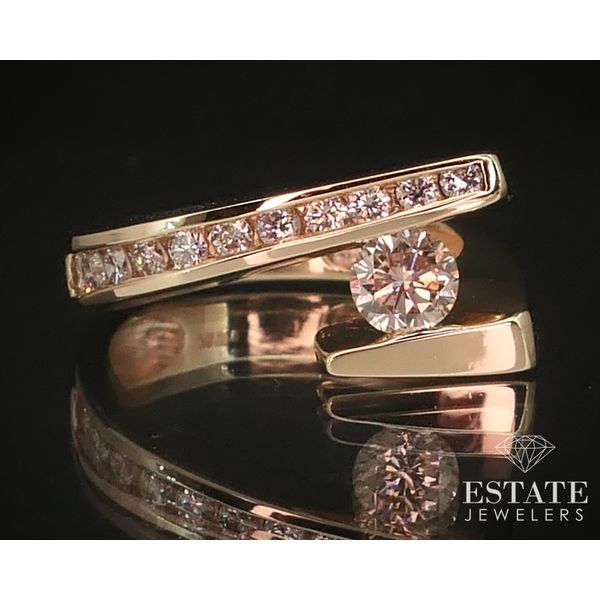 14k Yellow Gold Natural .43ctw Diamond Ladies Bypass Band Ring 5.5g i15035 Estate Jewelers Toledo, OH