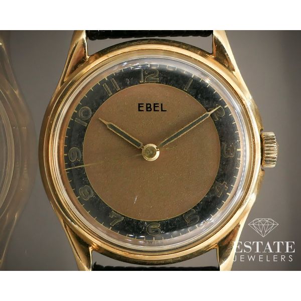 Antique 1940s 14k Yellow Gold Ebel Cal 102 Mens Military Watch i13897 Estate Jewelers Toledo, OH