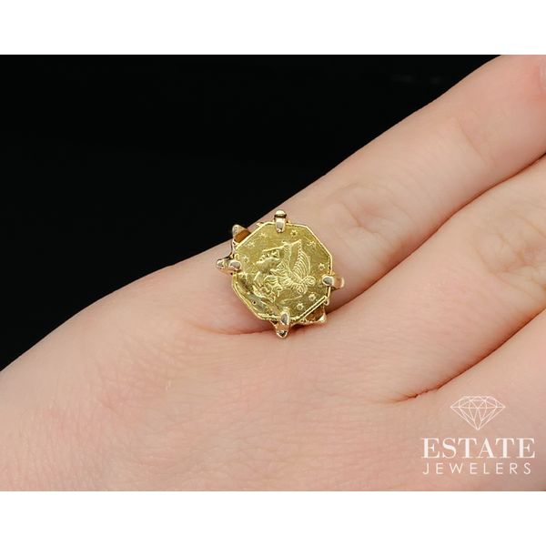 14k Yellow Gold 1854 $1 California Liberty Gold Coin Ladies Ring 3.2g i13956 Image 4 Estate Jewelers Toledo, OH