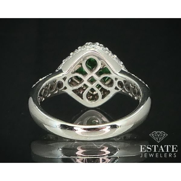 18k White Gold Tsavorite Garnet Diamond Ladies Ring 4.6g i15185 Image 3 Estate Jewelers Toledo, OH