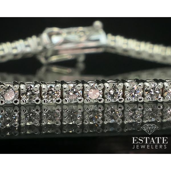 14k White Gold 2.14ctw Natural Diamond Tennis Bracelet 7"L 6.8g i15147 Image 2 Estate Jewelers Toledo, OH