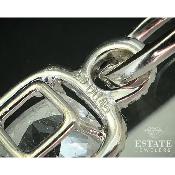 18k White Gold Natural White Topaz & Diamond Dangle Earrings 4.7g i15155 Image 4 Estate Jewelers Toledo, OH