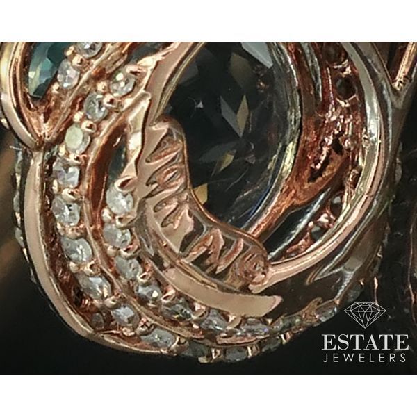 10K Rose Gold Natural Blue Topaz & Diamond Ladies Necklace 2.7g 19"L i15133 Image 5 Estate Jewelers Toledo, OH