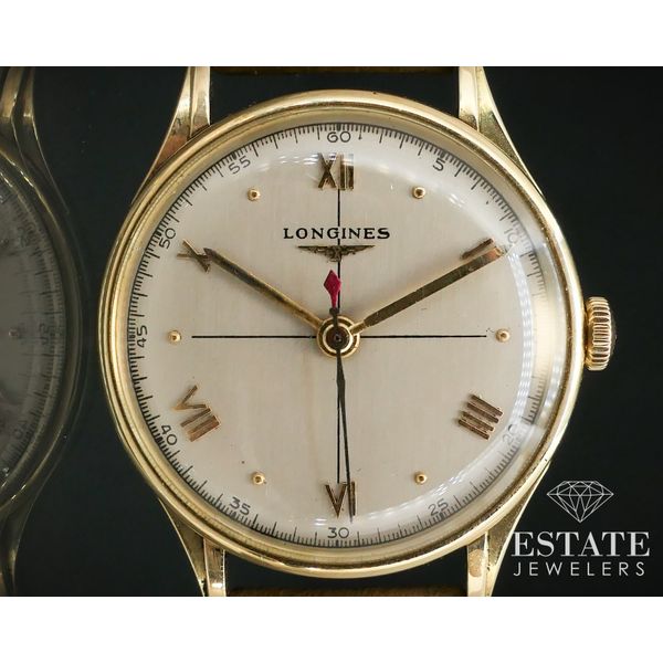 Vintage 14k Yellow Gold Longines Cal 23m Crosshair Dial Mens Dress Watch i13899 Estate Jewelers Toledo, OH