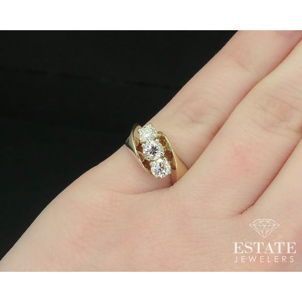 Vintage 14k Yellow Gold Natural .61ctw Diamond Bypass Band Ring 5.7g i15103 Image 4 Estate Jewelers Toledo, OH