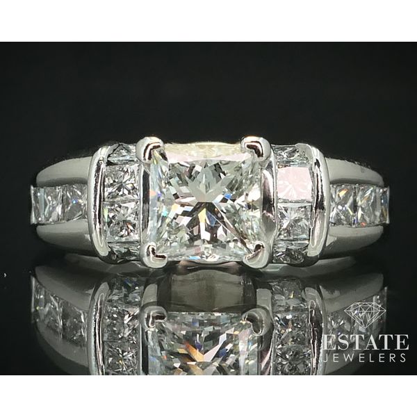 14k White Gold IGI Princess 1.06ct Natural Diamond Engagement Ring i15214 Estate Jewelers Toledo, OH
