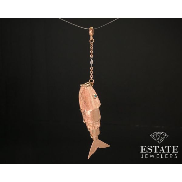 Antique 14k Rose Gold Articulated Chinese Fish Pendant 4.4g, Estate  Jewelers