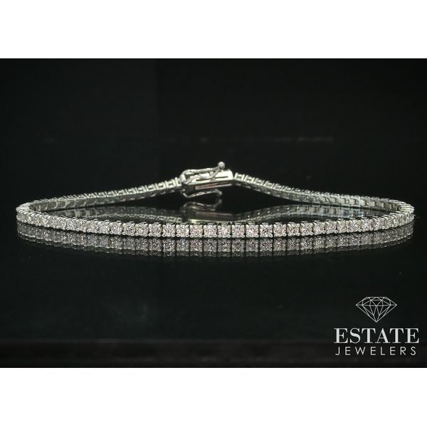 14k White Gold 2.14ctw Natural Diamond Tennis Bracelet 7"L 6.8g i15147 Estate Jewelers Toledo, OH