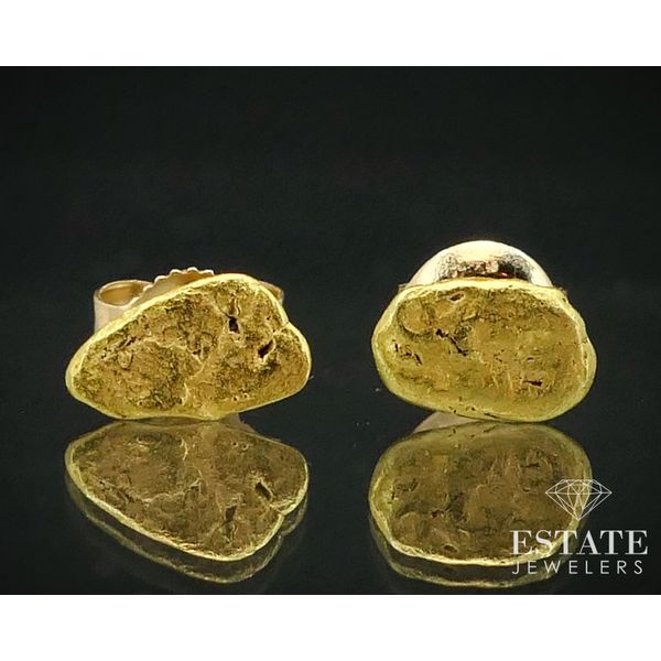 Vintage 18k Yellow Gold Nugget Stud Small Earrings 1.1g i13678 Estate Jewelers Toledo, OH
