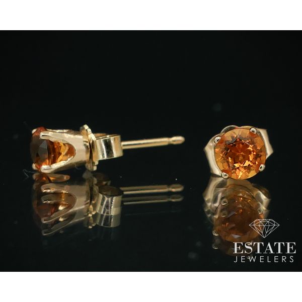 Estate 14k Yellow Gold Natural Citrine Stud Ladies Earrings i13952 Estate Jewelers Toledo, OH