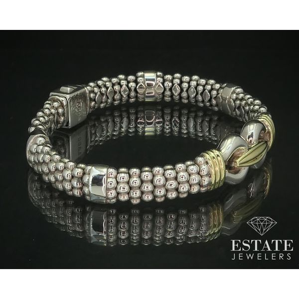 18k & Sterling LAGOS Caviar Buckle Beaded Ladies Bracelet 54g i15096 Image 2 Estate Jewelers Toledo, OH