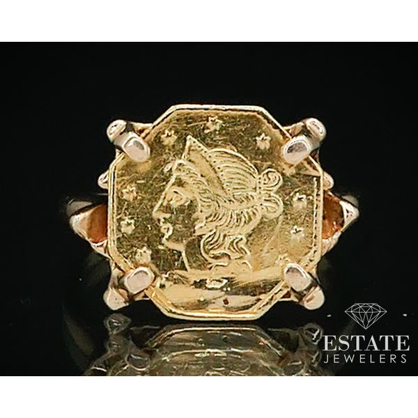 14k Yellow Gold 1854 $1 California Liberty Gold Coin Ladies Ring 3.2g i13956 Estate Jewelers Toledo, OH