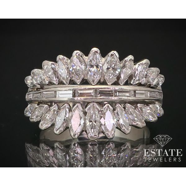 Vintage Platinum 13mm Natural 1.25ctw Diamond Ladies Band Ring 10.3g i13779 Estate Jewelers Toledo, OH