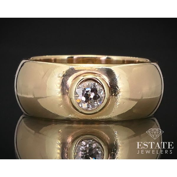 14k Yellow Gold European Natural .16ct Diamond Solitaire Band Ring 9.3g i13773 Estate Jewelers Toledo, OH
