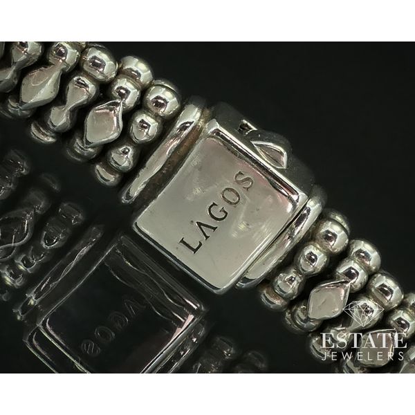 18k & Sterling LAGOS Caviar Buckle Beaded Ladies Bracelet 54g i15096 Image 4 Estate Jewelers Toledo, OH