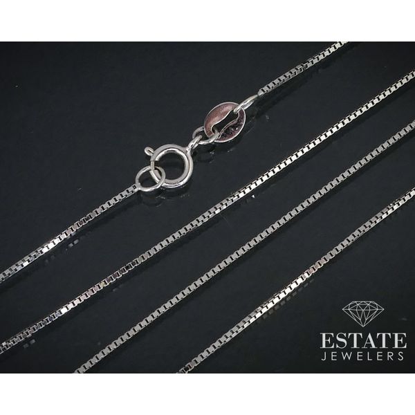 Estate 14k White Gold .5mm Box Chain Link Ladies Necklace 1.5g 20"L i13721 Estate Jewelers Toledo, OH