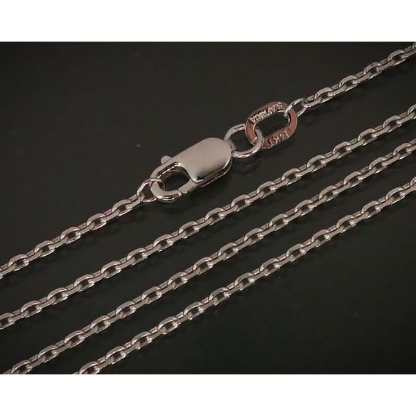14k White Gold 1.4mm Cable Chain Ladies Necklace 2.7g 18"L i14916 Estate Jewelers Toledo, OH