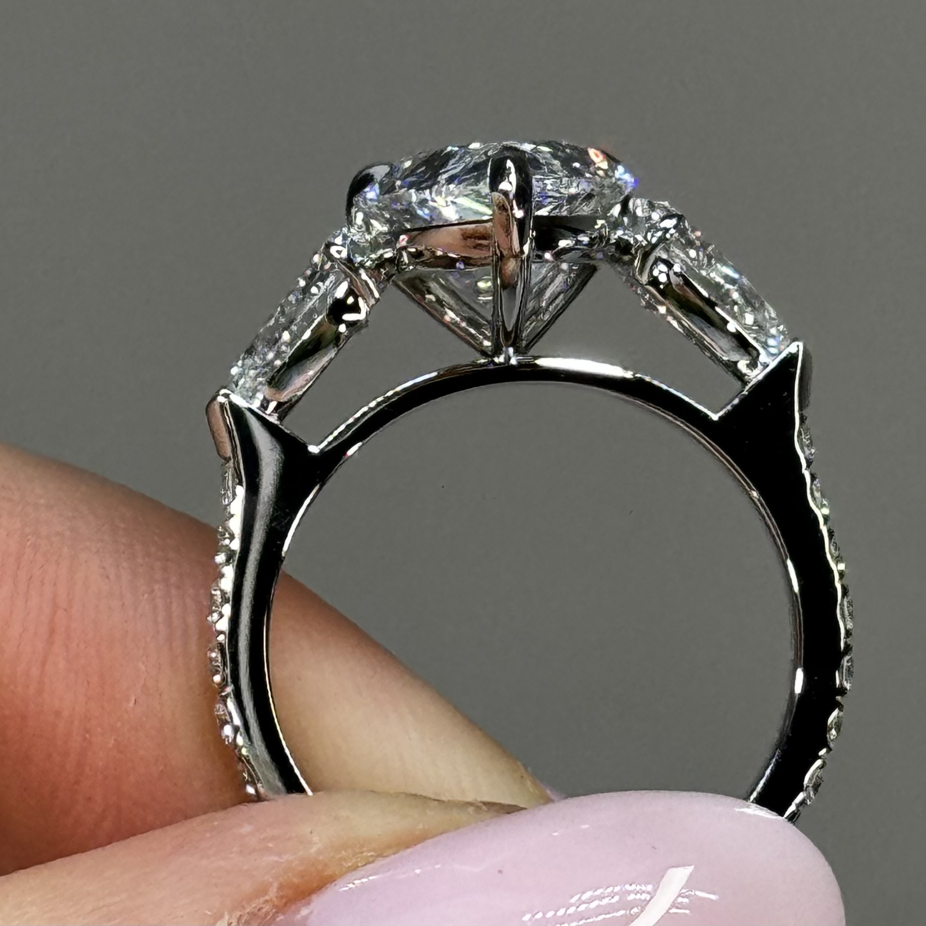 GIA 4.17ct E VS2 Pear "Destiny" Engagement Ring Image 2 Forever Diamonds New York, NY