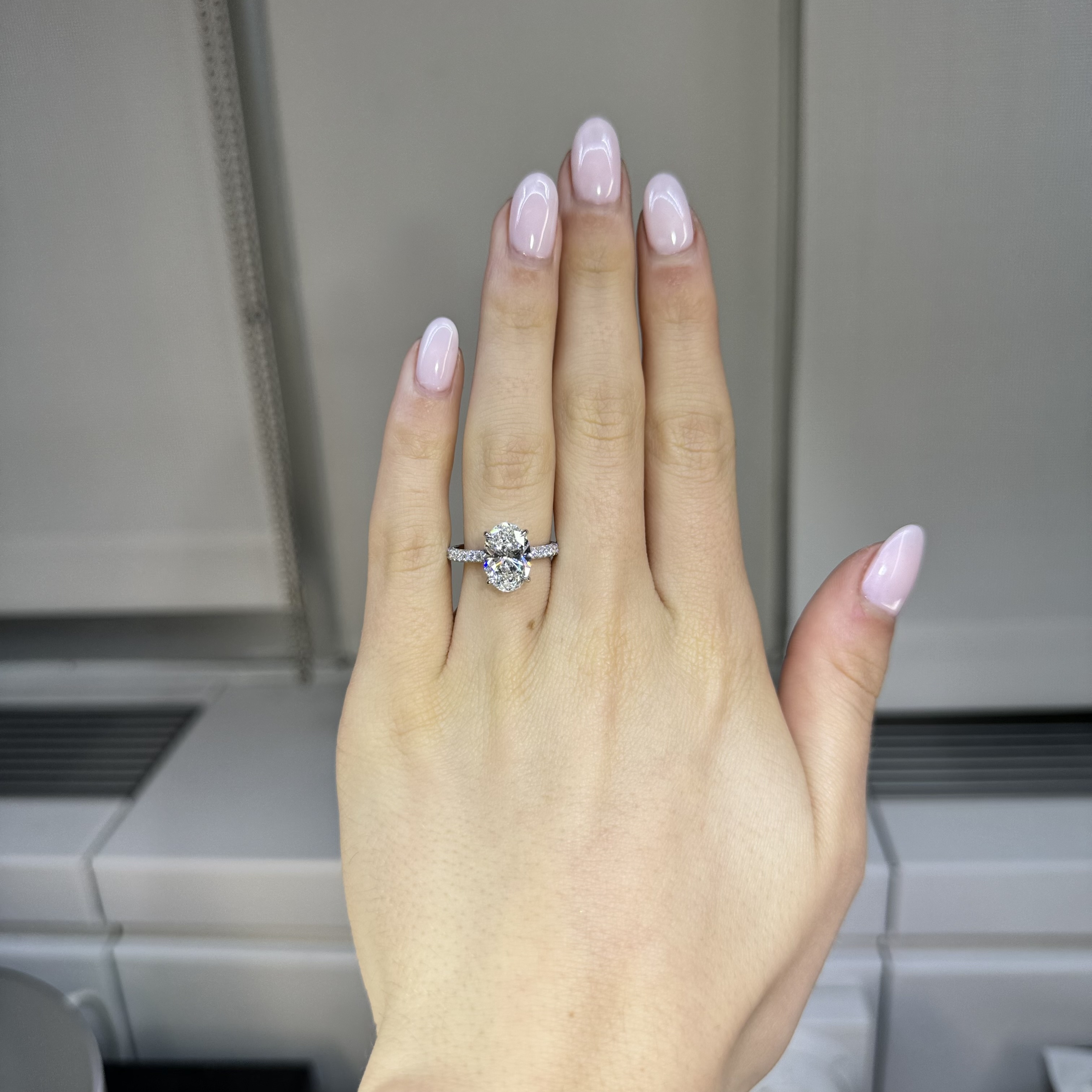 GIA 3.02 E VS1 Oval "Celine" Engagement Ring Image 5 Forever Diamonds New York, NY