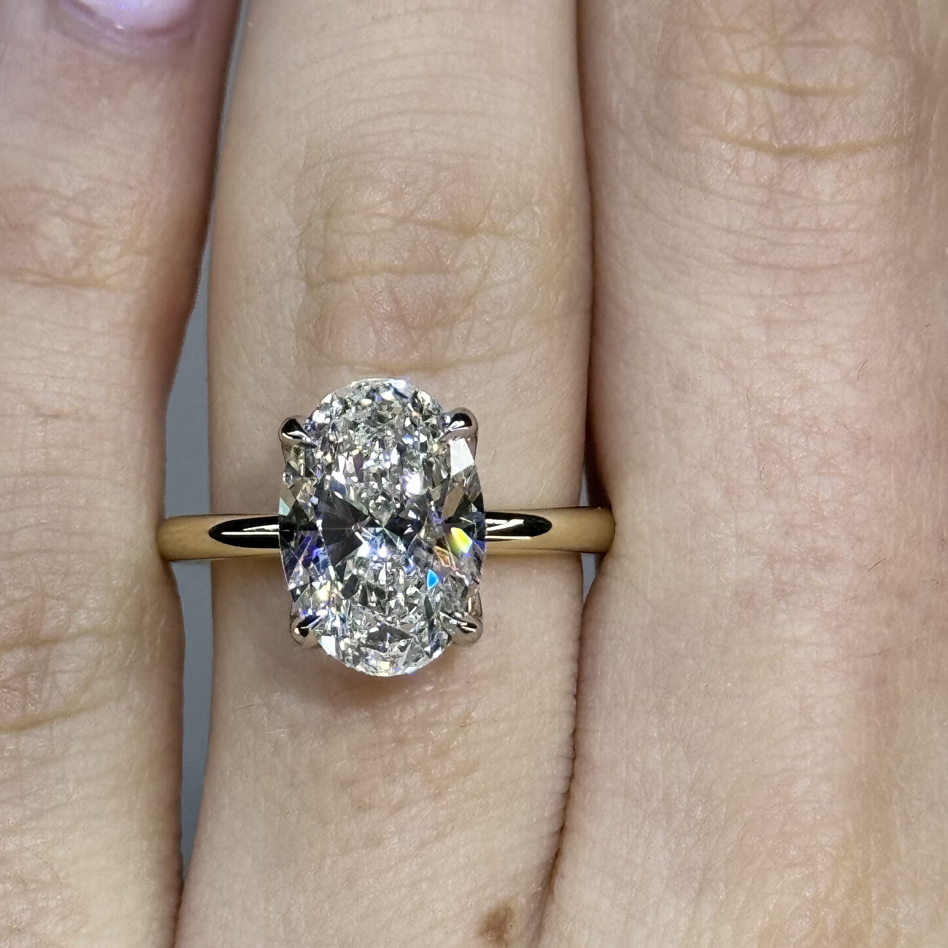 GIA 3.51 E VS1 Oval "April" Engagement Ring Image 2 Forever Diamonds New York, NY