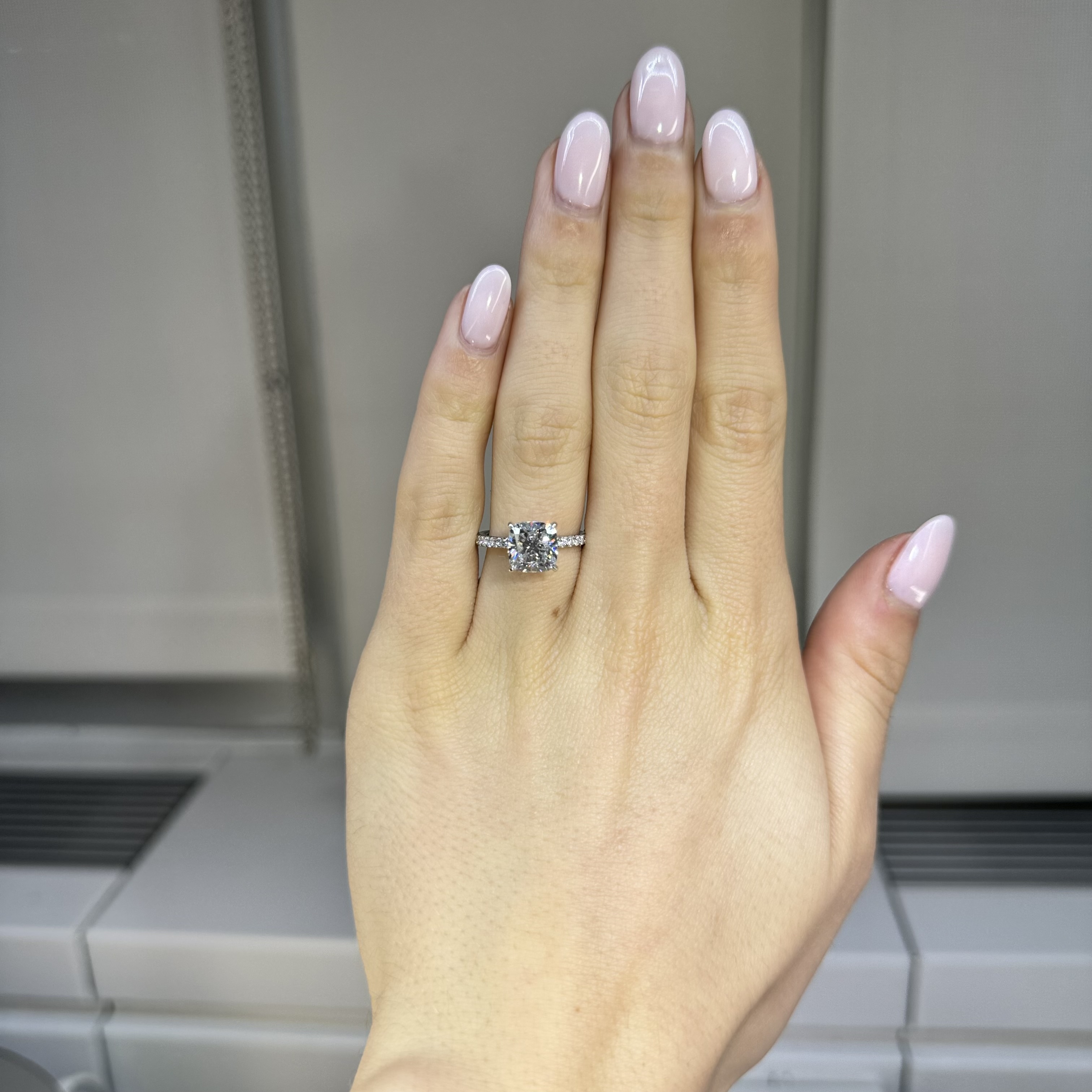 2.55ct D VS2 Cushion "Dalia" Engagement Ring Image 2 Forever Diamonds New York, NY