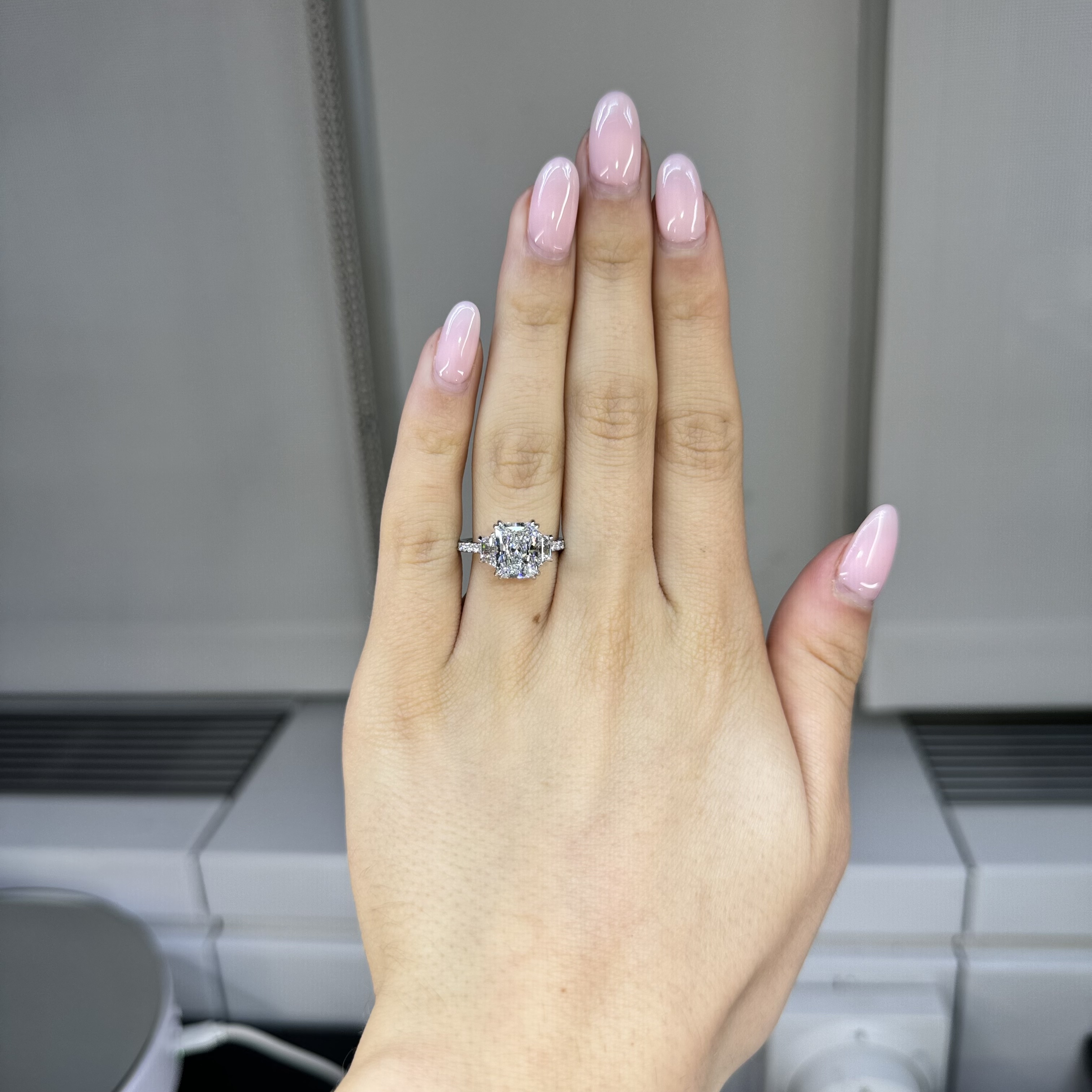 GIA 2.75ct E VS1 Radiant "Samantha" Engagement Ring Image 4 Forever Diamonds New York, NY