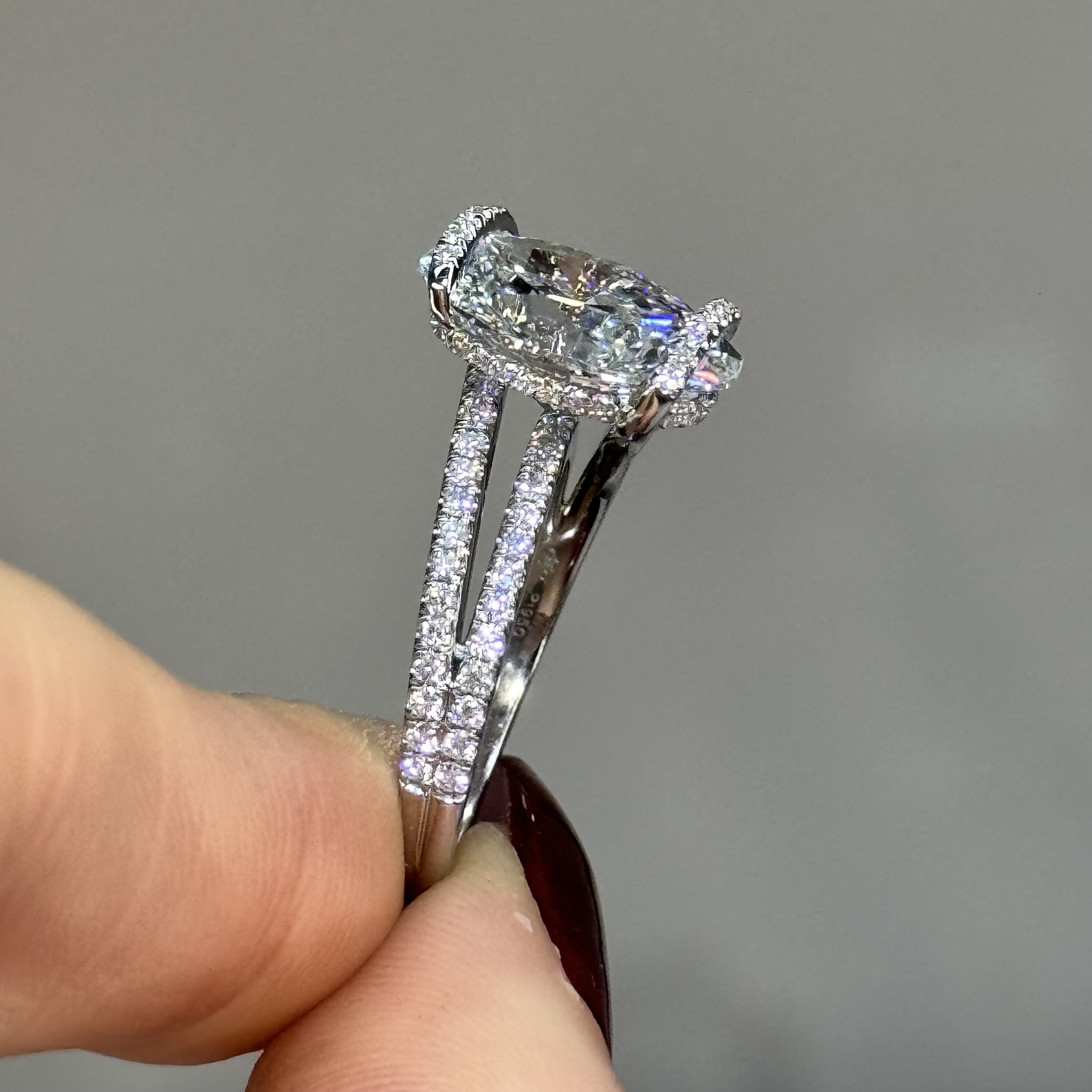 GIA 4.54 E VS2 Oval "Hailey" Engagement Ring Image 4 Forever Diamonds New York, NY