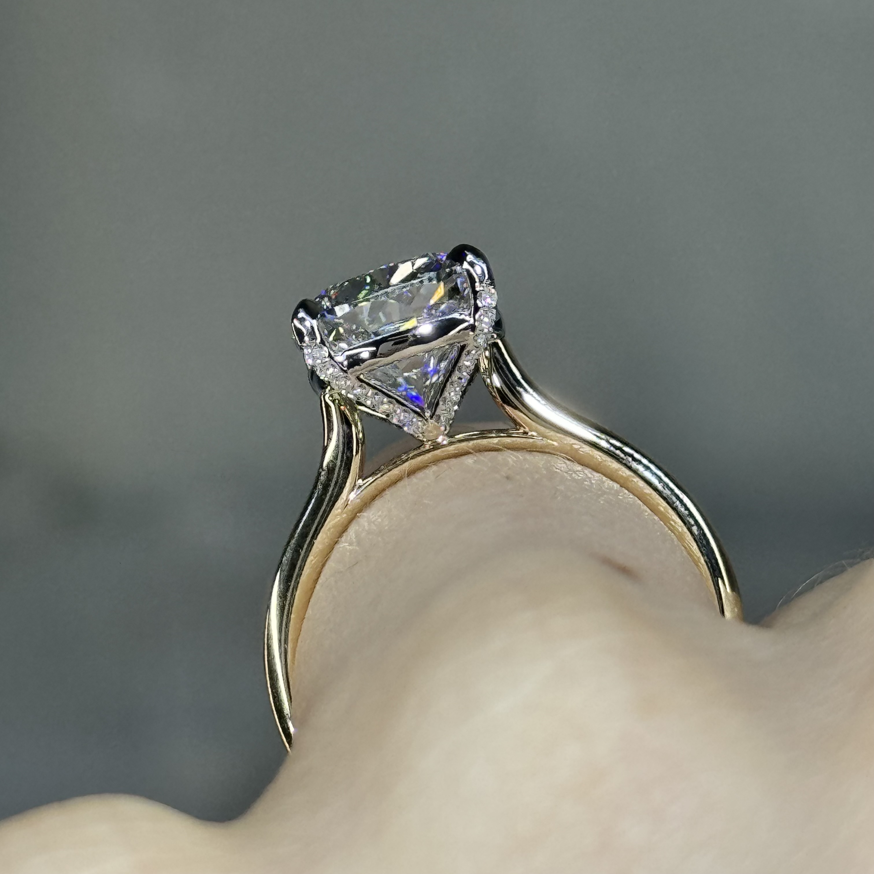 GIA 4.13 F VS2 Cushion "Cara" Engagement Ring Image 2 Forever Diamonds New York, NY