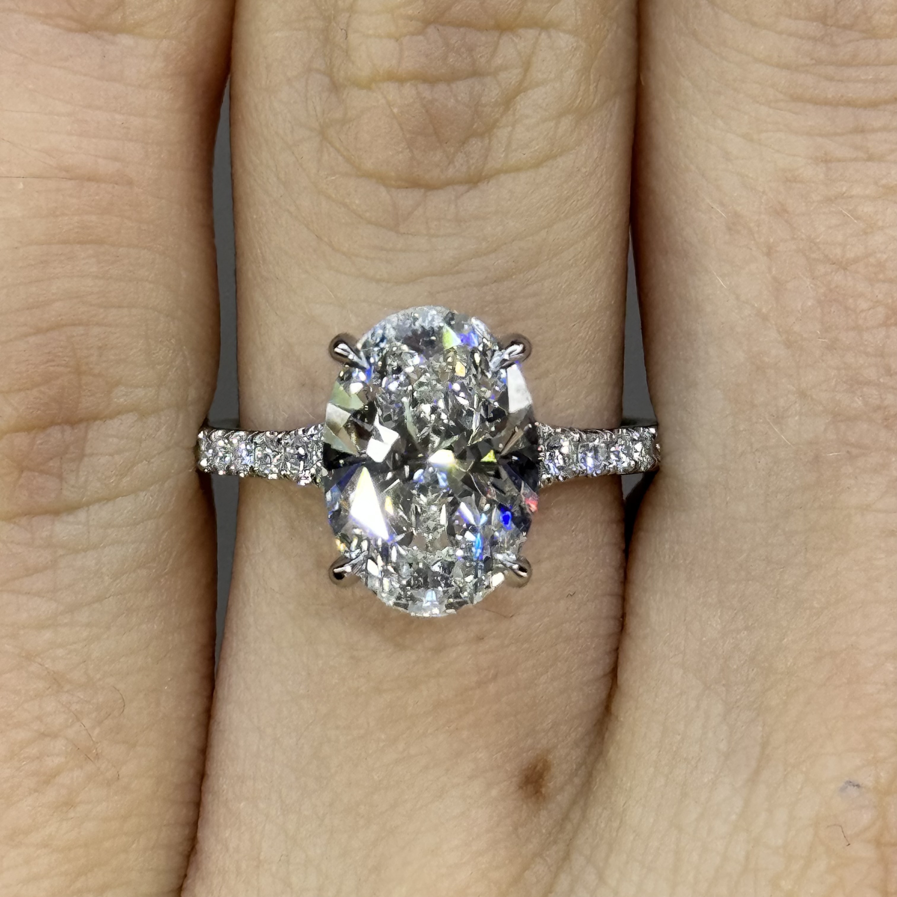 GIA 3.42ct Oval E VS1 "Remy" Engagement Ring Image 2 Forever Diamonds New York, NY