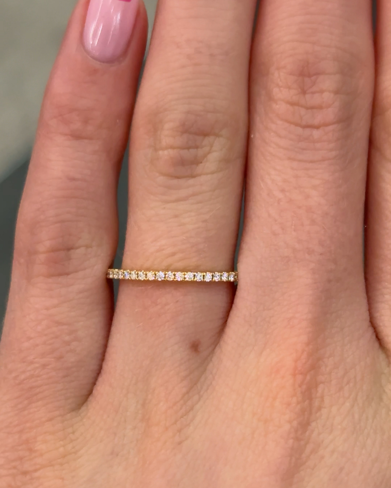 Half-Eternity Diamond Wedding Band Custom Handmade in 14K Yellow Gold Forever Diamonds New York, NY
