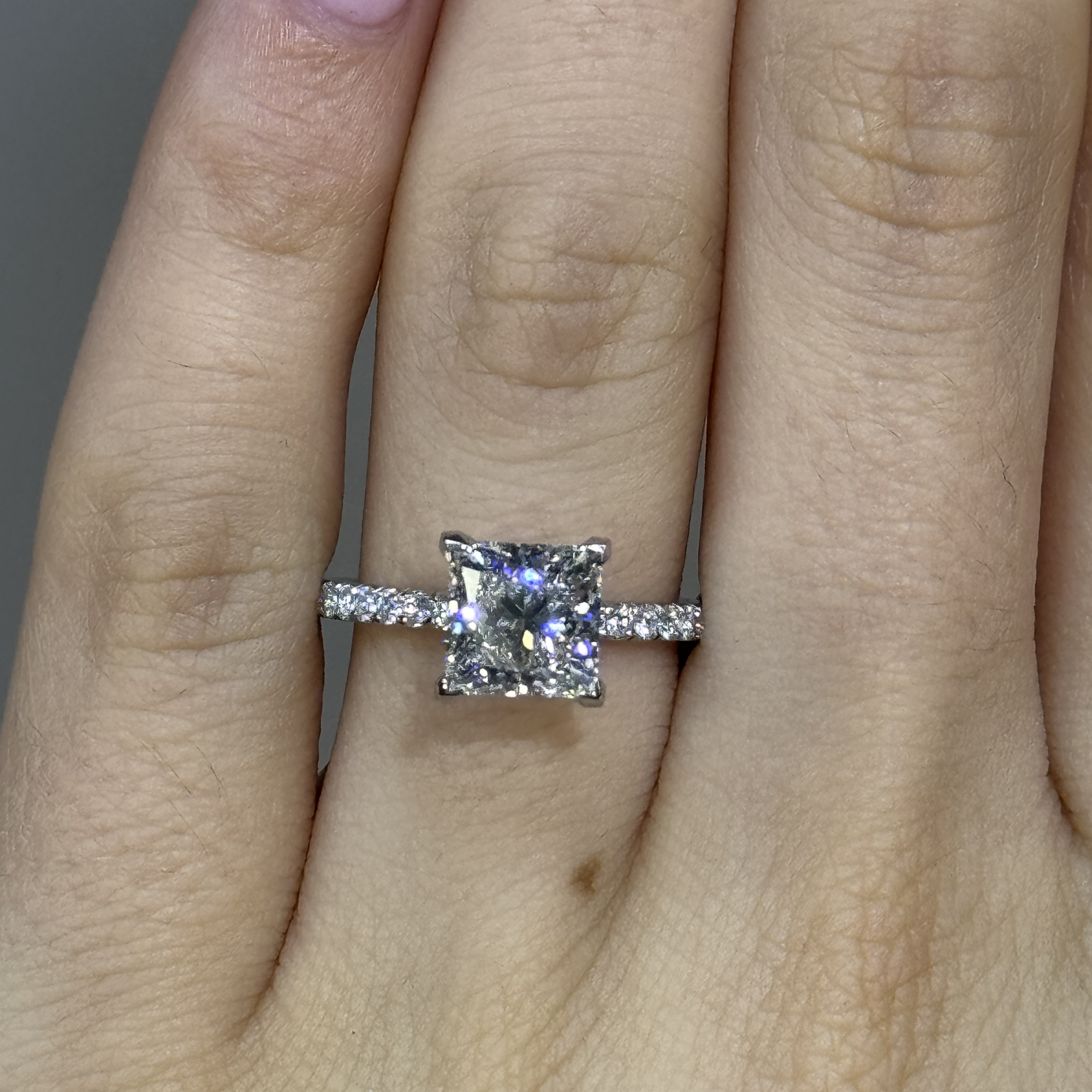 2.41ct E VS1 Princess "Madison" Engagement Ring Image 2 Forever Diamonds New York, NY