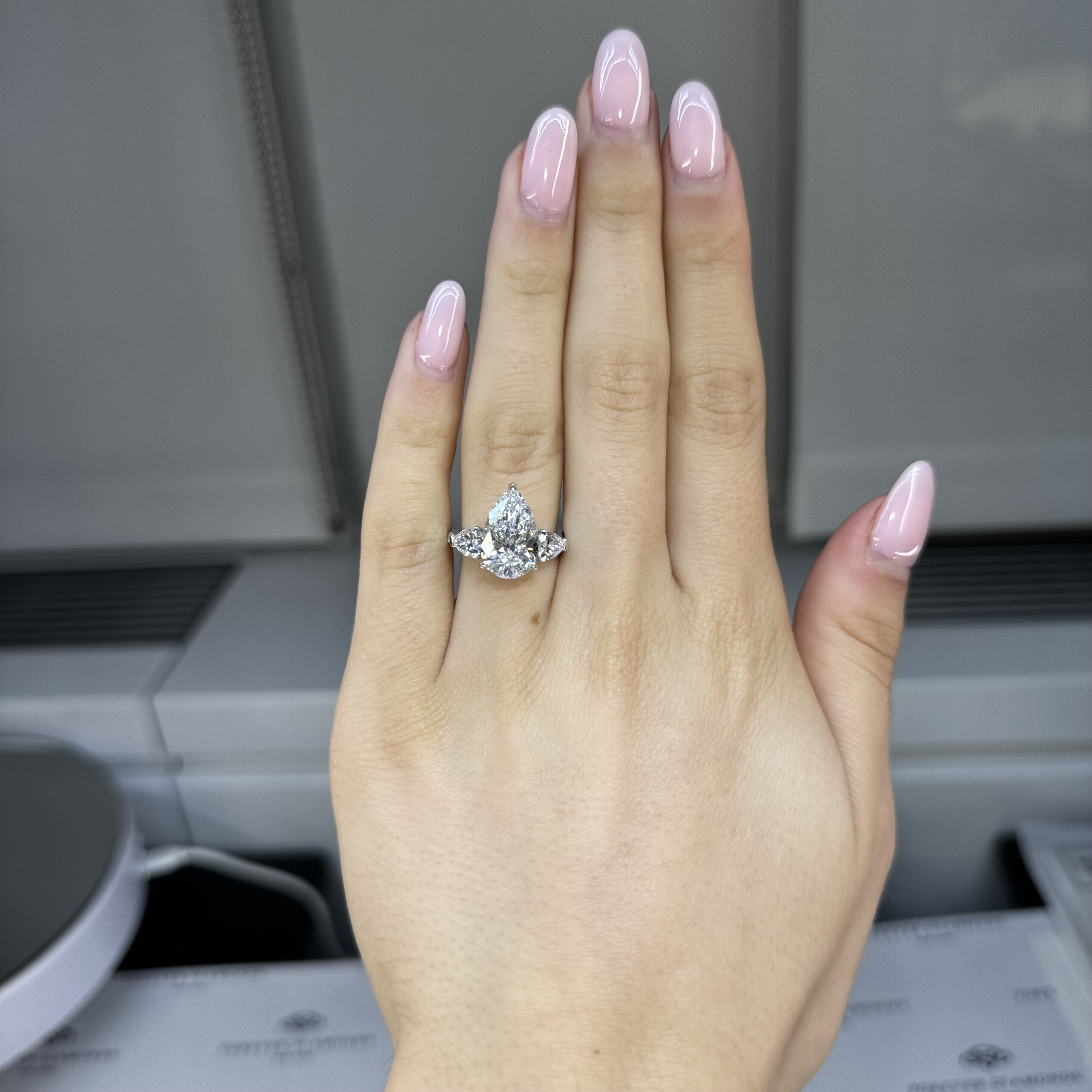 GIA 4.17ct E VS2 Pear "Destiny" Engagement Ring Image 4 Forever Diamonds New York, NY