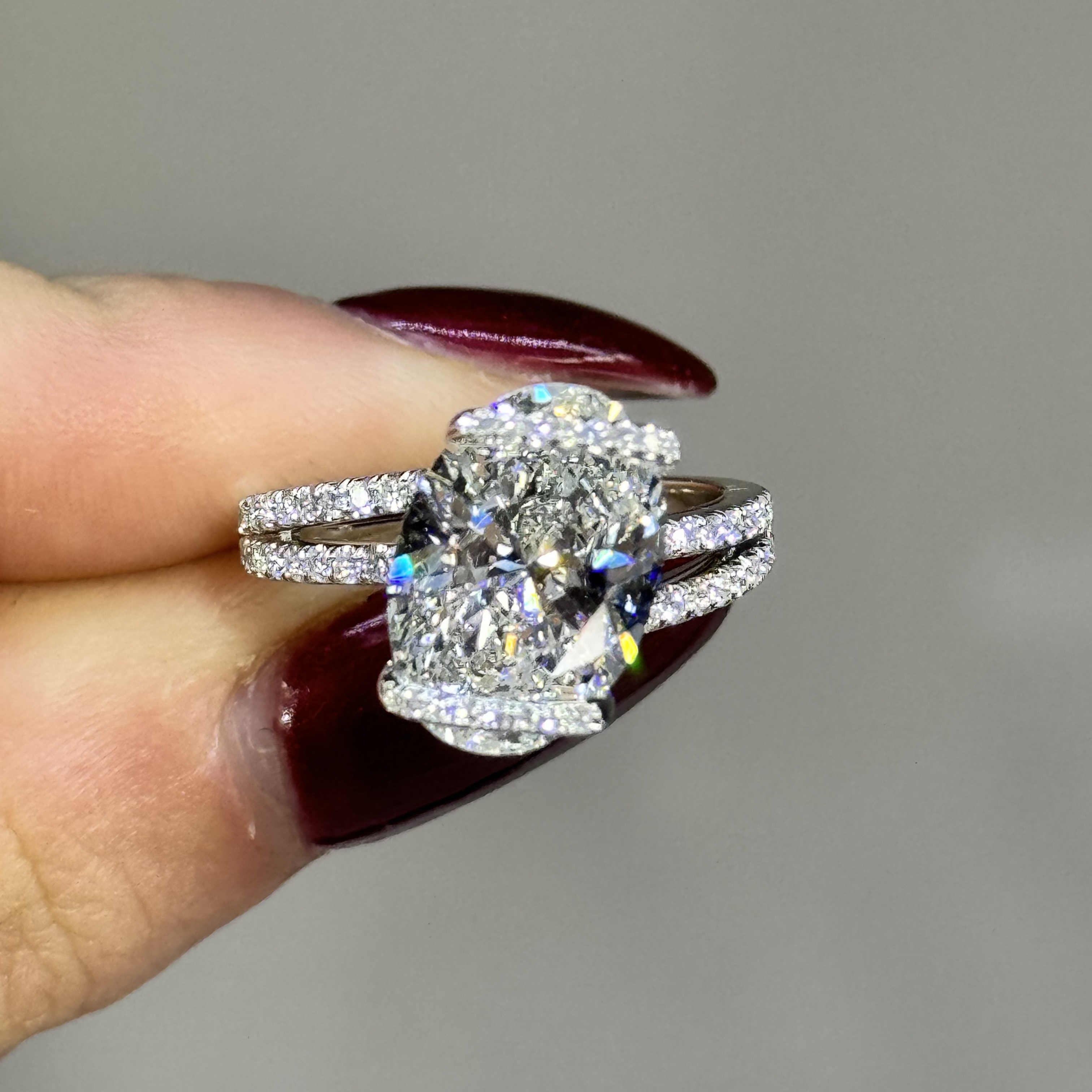 GIA 4.54 E VS2 Oval "Hailey" Engagement Ring Image 3 Forever Diamonds New York, NY