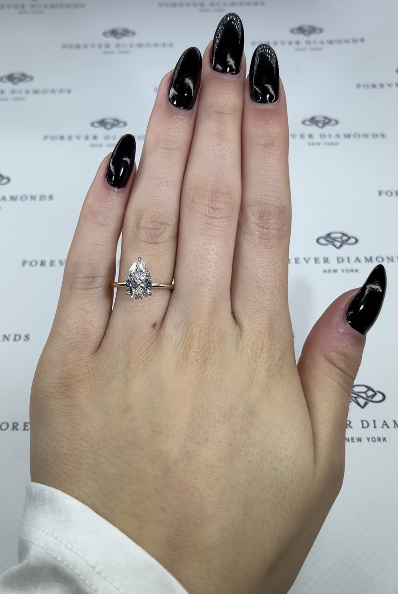 2.50 D VS1 Pear "Romeo" Engagement Ring Forever Diamonds New York, NY