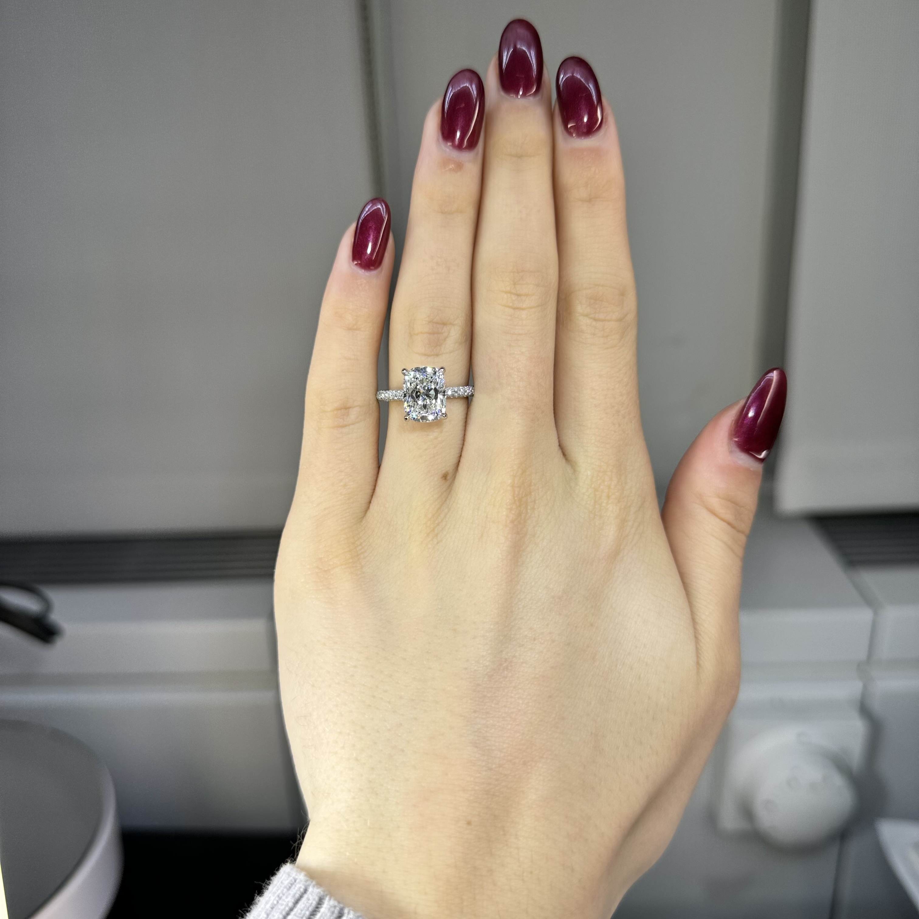 GIA 4.03ct E VS2 Cushion "Catherine" Engagement Ring Image 4 Forever Diamonds New York, NY