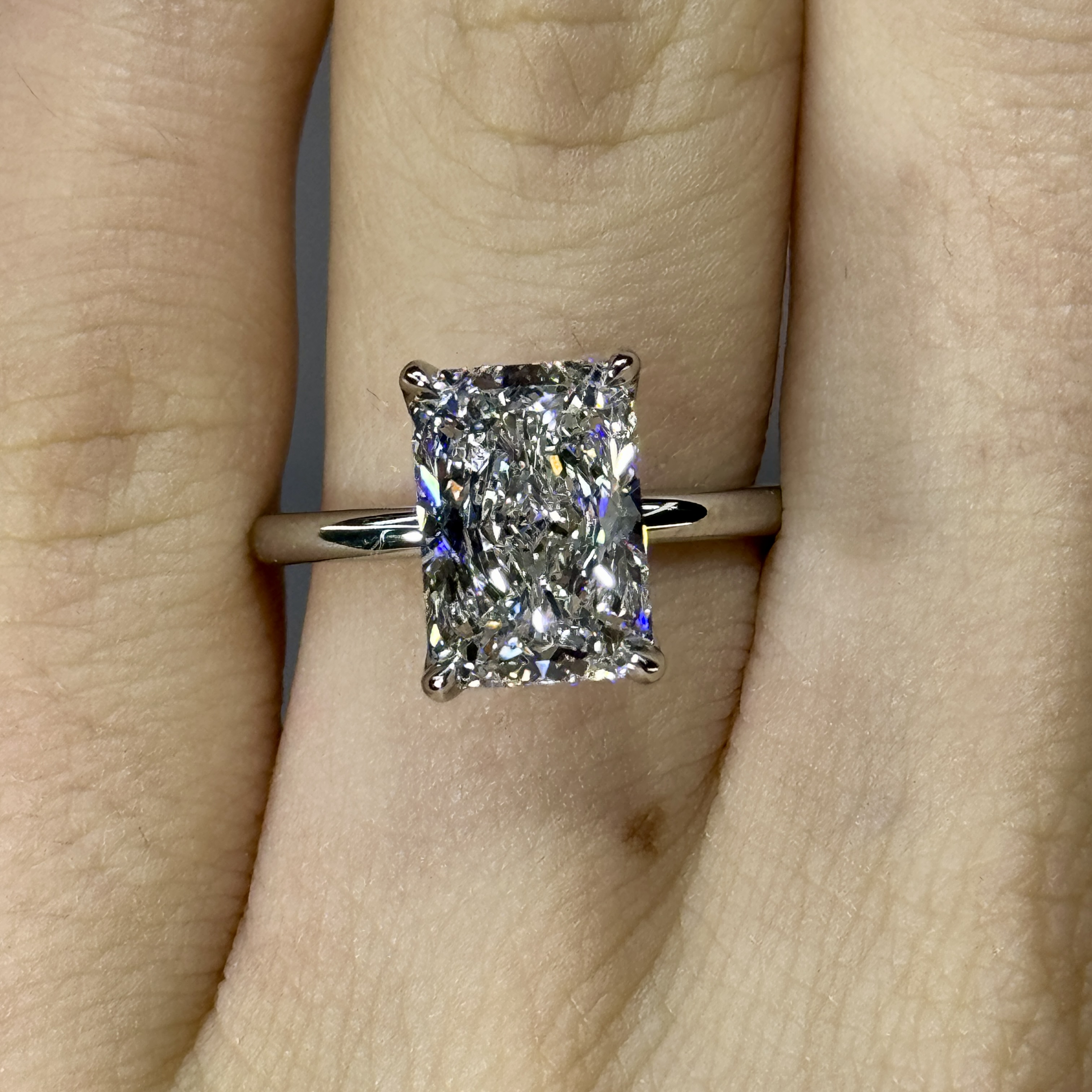 3.37ct Radiant "Iris" Engagement Ring Image 2 Forever Diamonds New York, NY