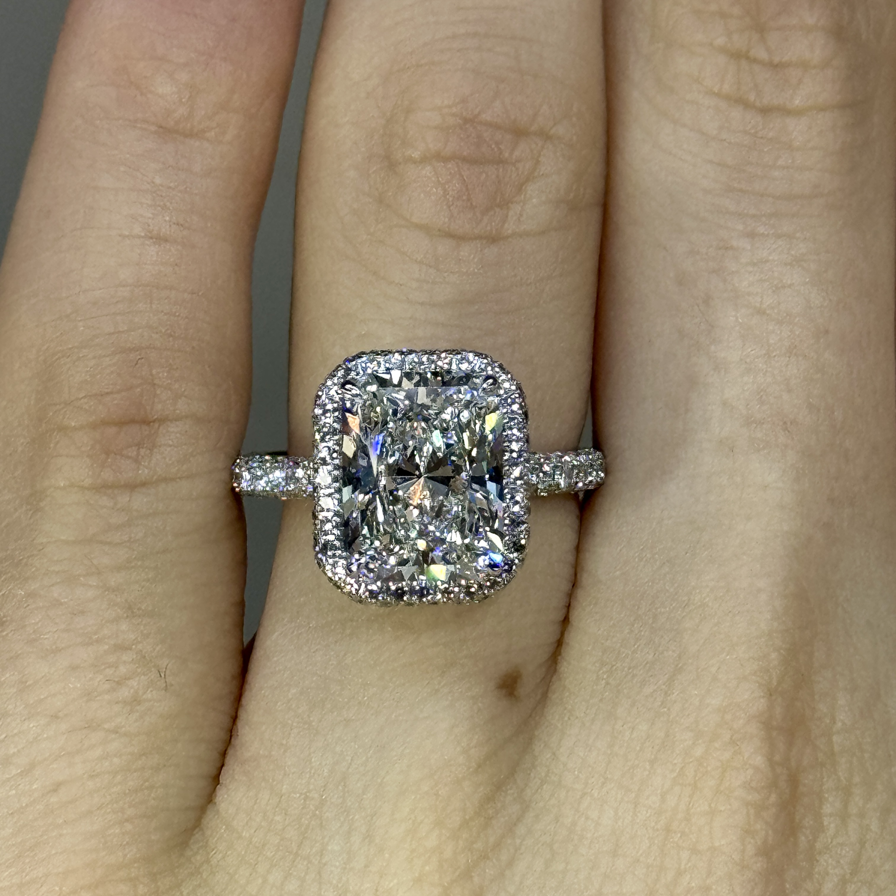 4.15ct Radiant Amielle Engagement Ring Image 4 Forever Diamonds New York, NY