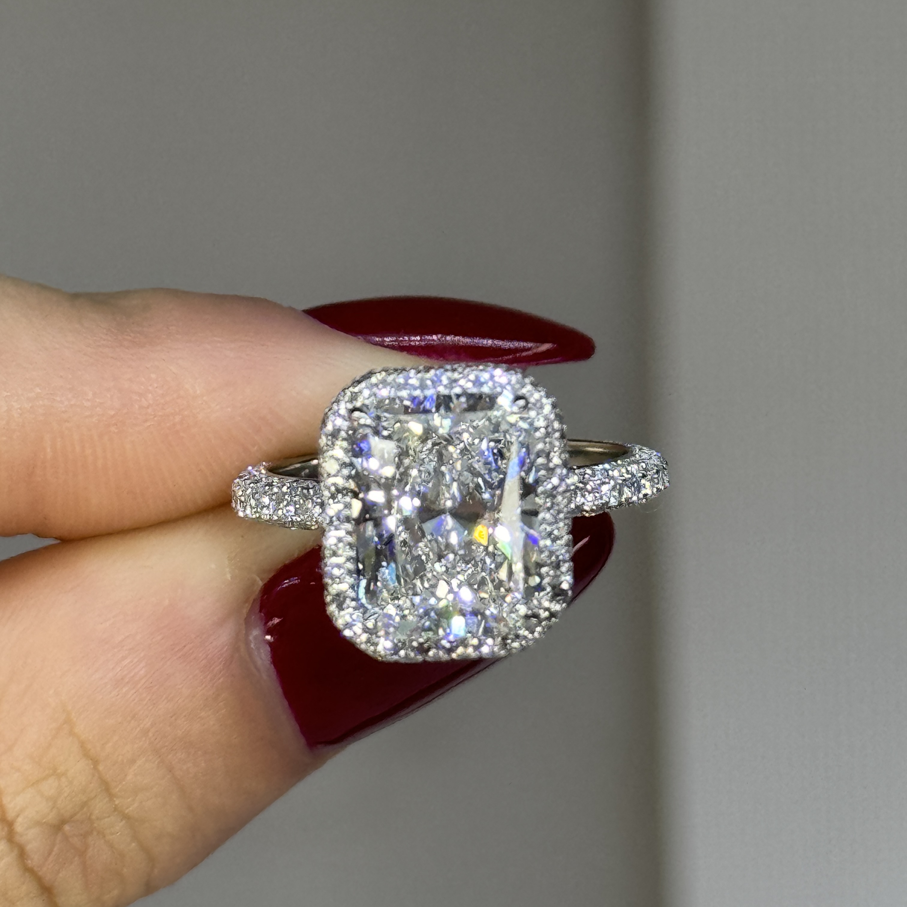 4.15ct Radiant Amielle Engagement Ring Image 5 Forever Diamonds New York, NY