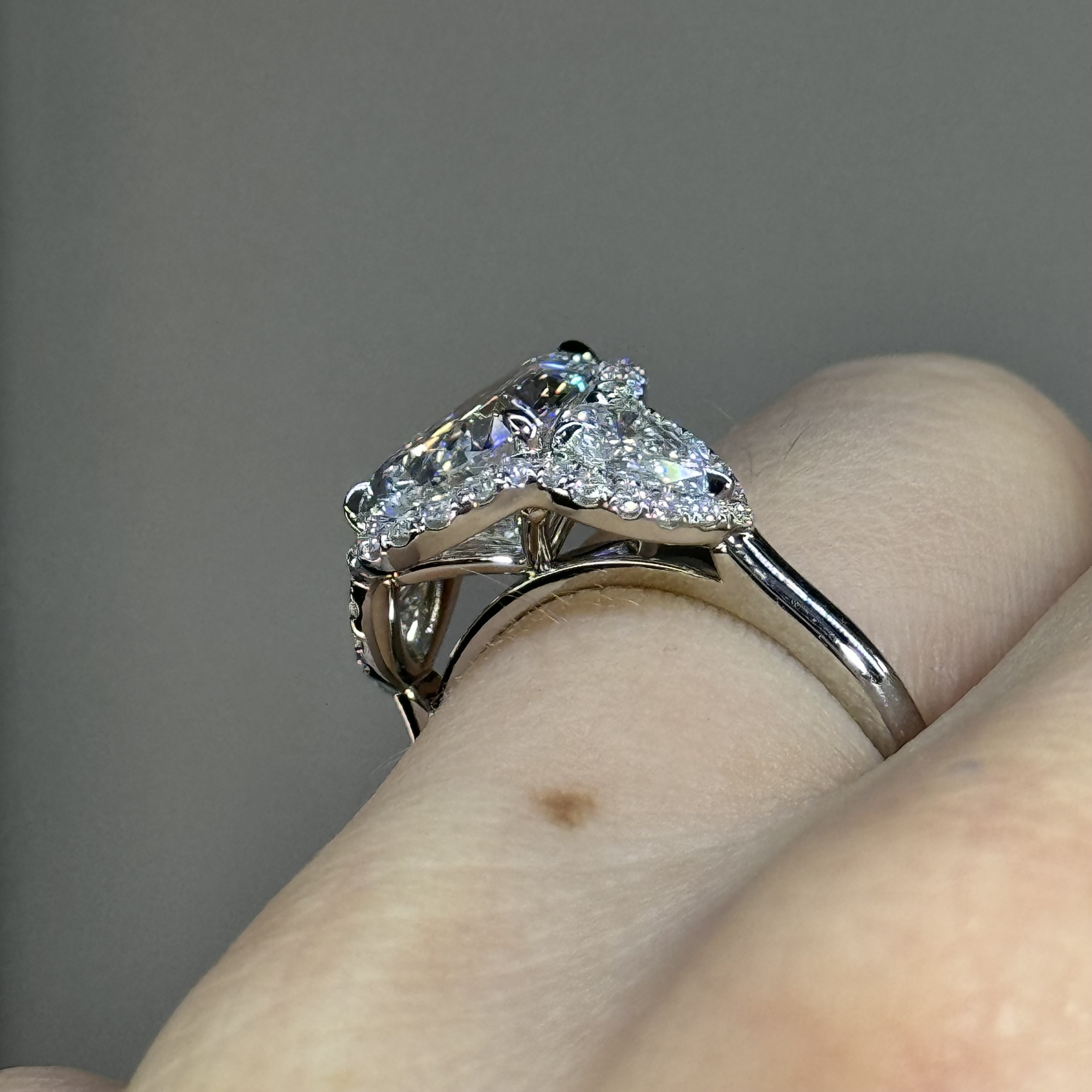 GIA 2.90 E VS1 Pear "Savannah" Engagement Ring Image 4 Forever Diamonds New York, NY