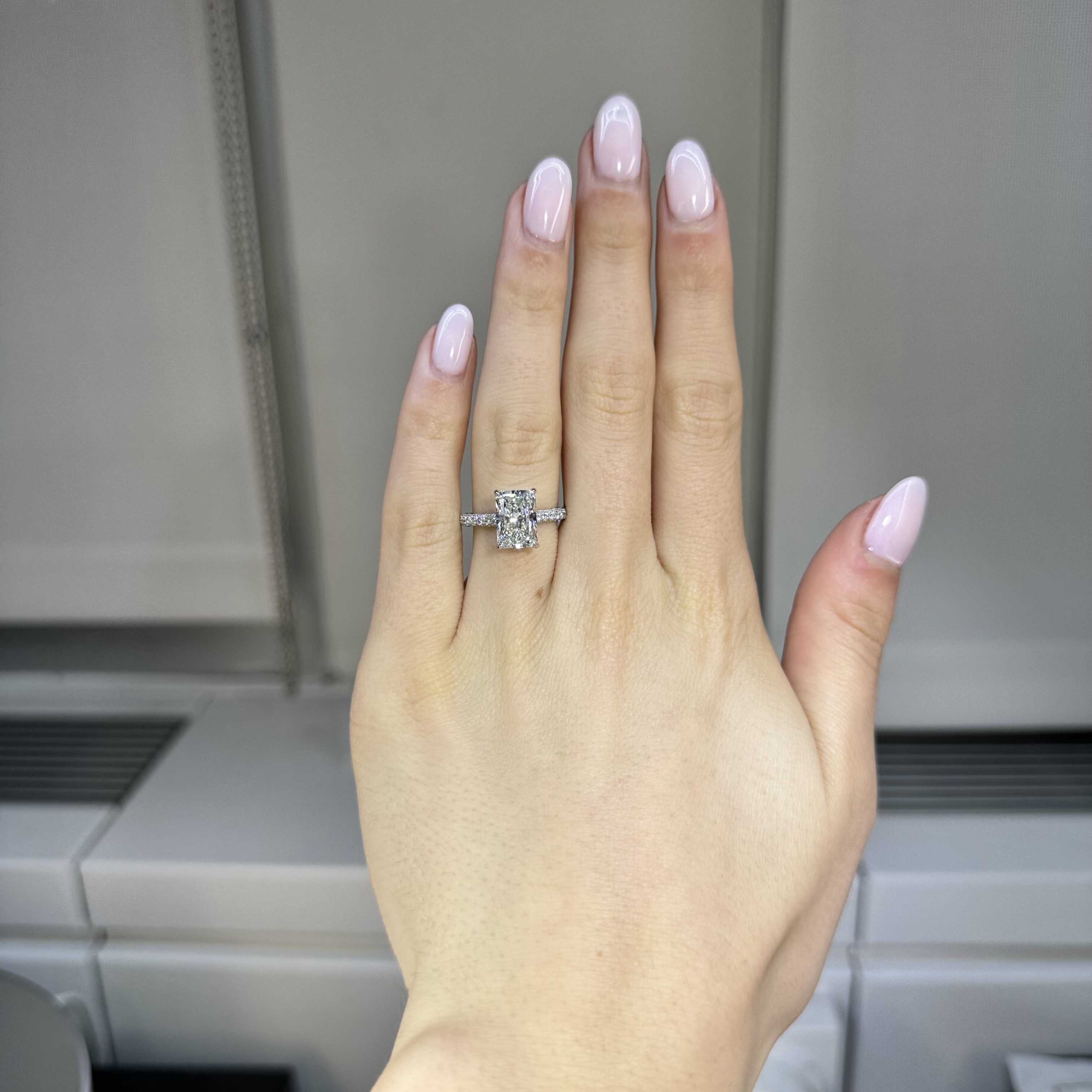 3.02 F VS2 Radiant "Celine" Engagement Ring Image 5 Forever Diamonds New York, NY