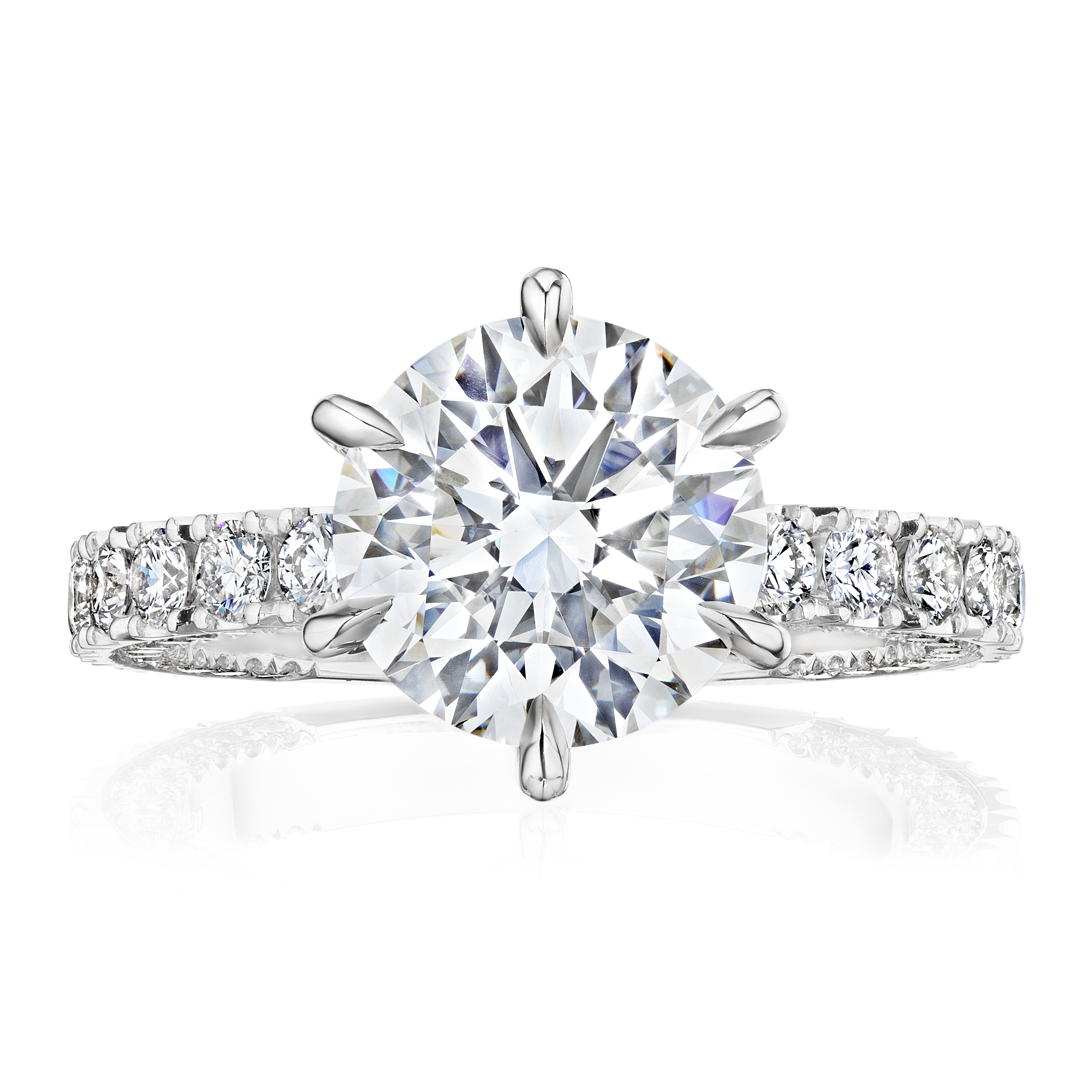 5.00ct E VVS2 Round "Jade" Engagement Ring Image 3 Forever Diamonds New York, NY