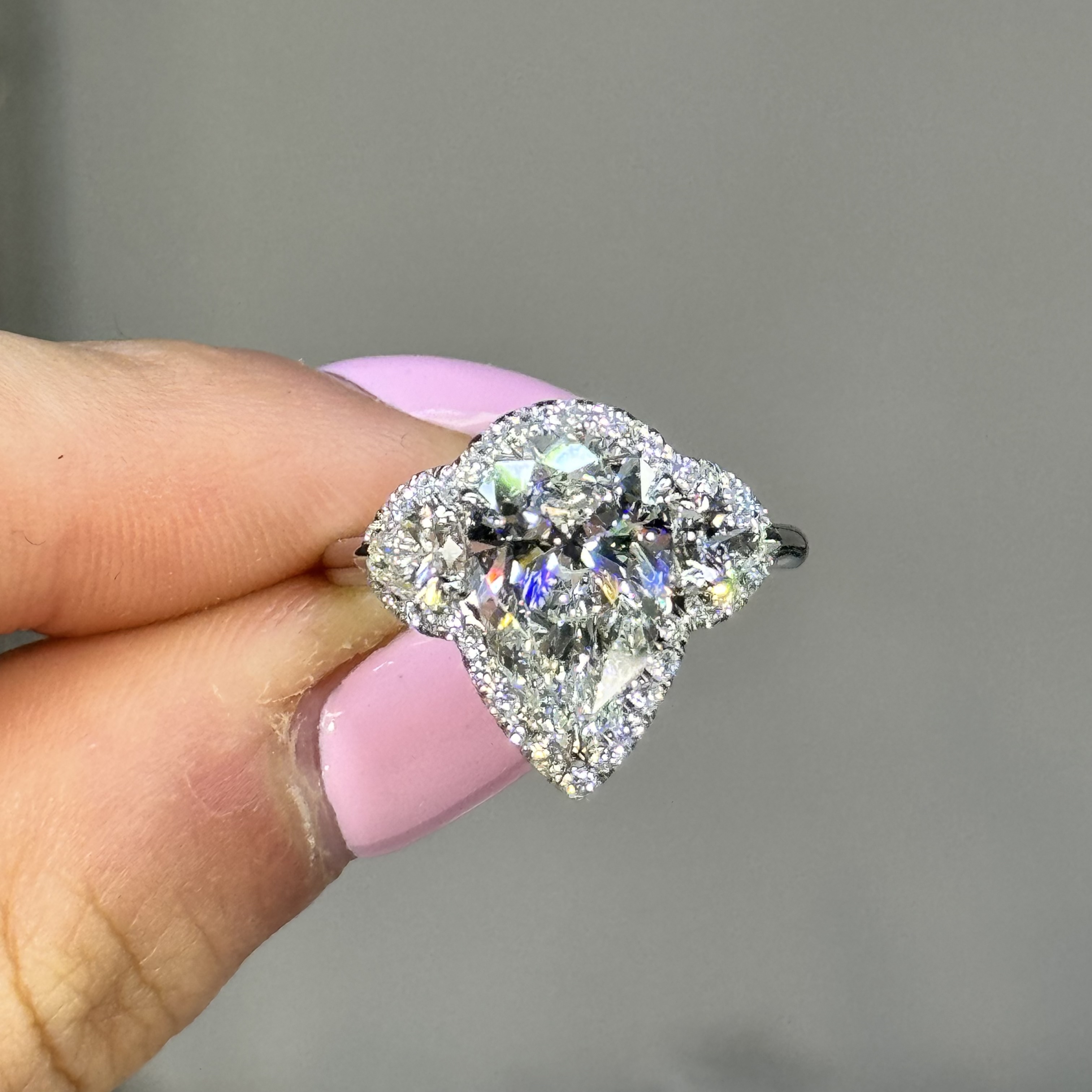 GIA 2.90 E VS1 Pear "Savannah" Engagement Ring Forever Diamonds New York, NY