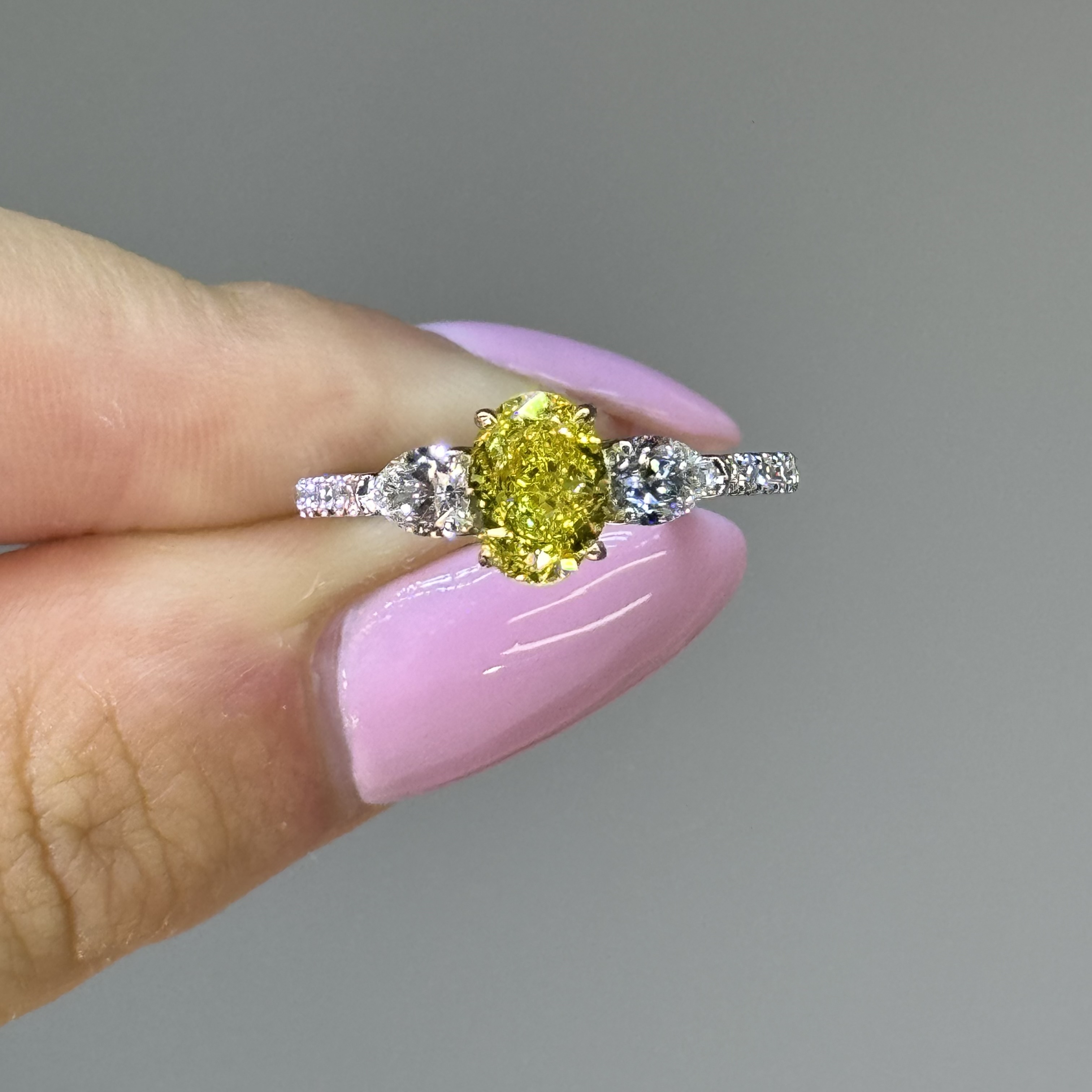 Fancy Yellow Vivid 1.38ct Engagement Ring 