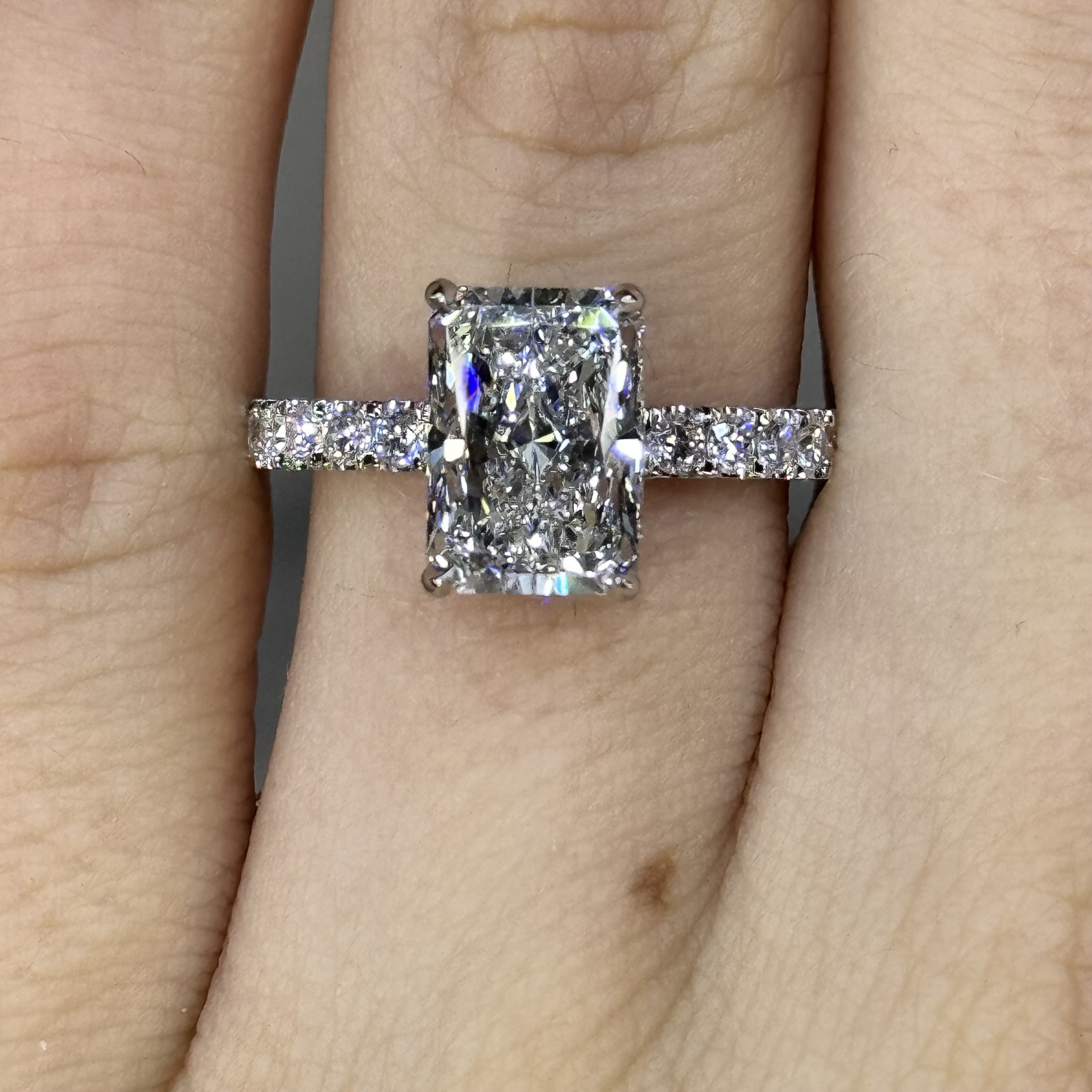 2.56ct Radiant D VS2 "Lacey" Engagement Ring Image 3 Forever Diamonds New York, NY