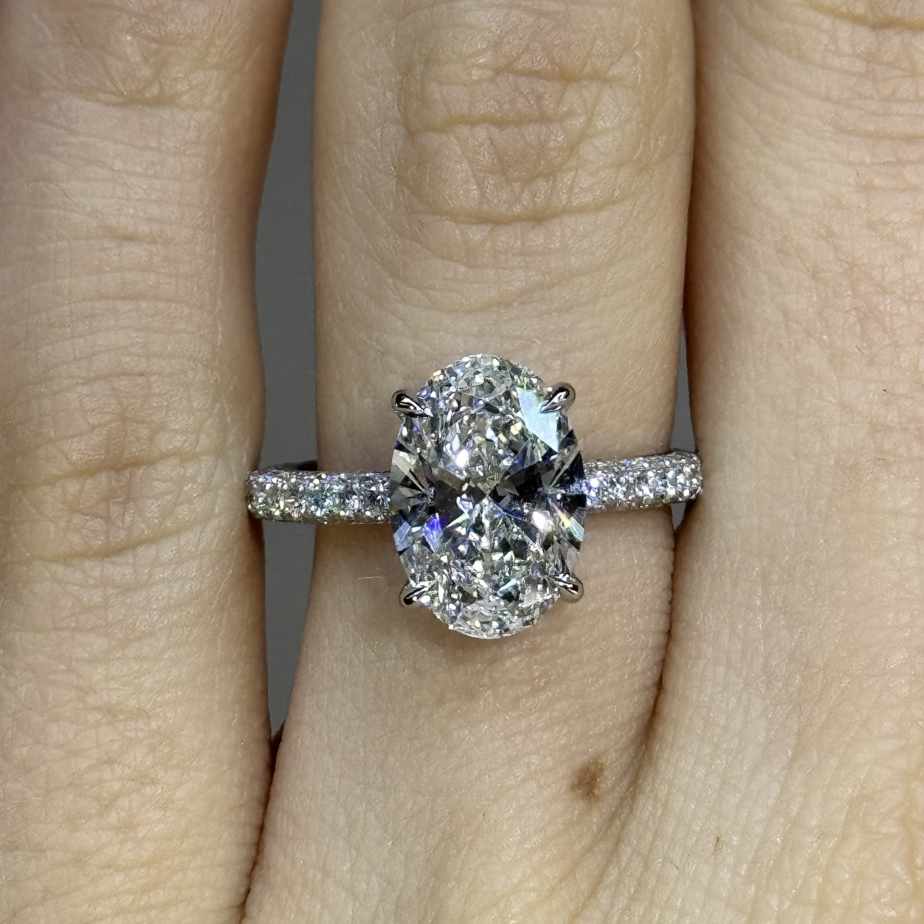GIA 3.02 E VS1 Oval "Celine" Engagement Ring Image 4 Forever Diamonds New York, NY