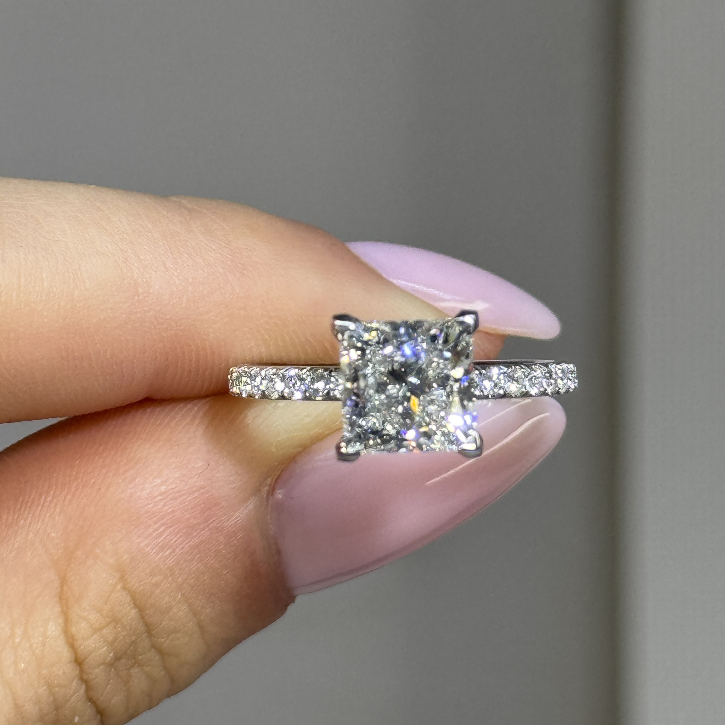 2.41ct E VS1 Princess "Madison" Engagement Ring Image 5 Forever Diamonds New York, NY