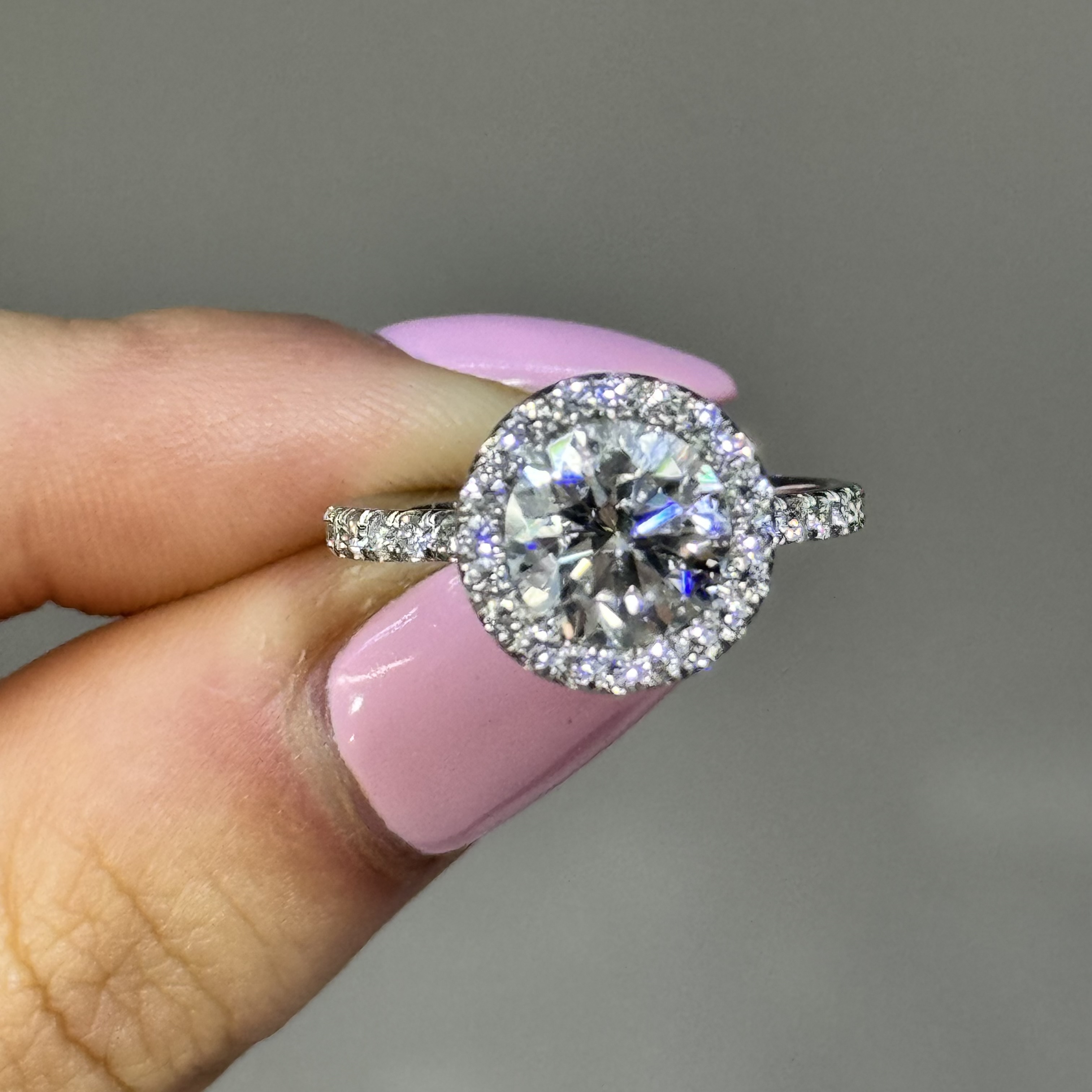 2.13CT GIA E VS1 Round "Victoria" Engagement Ring Image 3 Forever Diamonds New York, NY