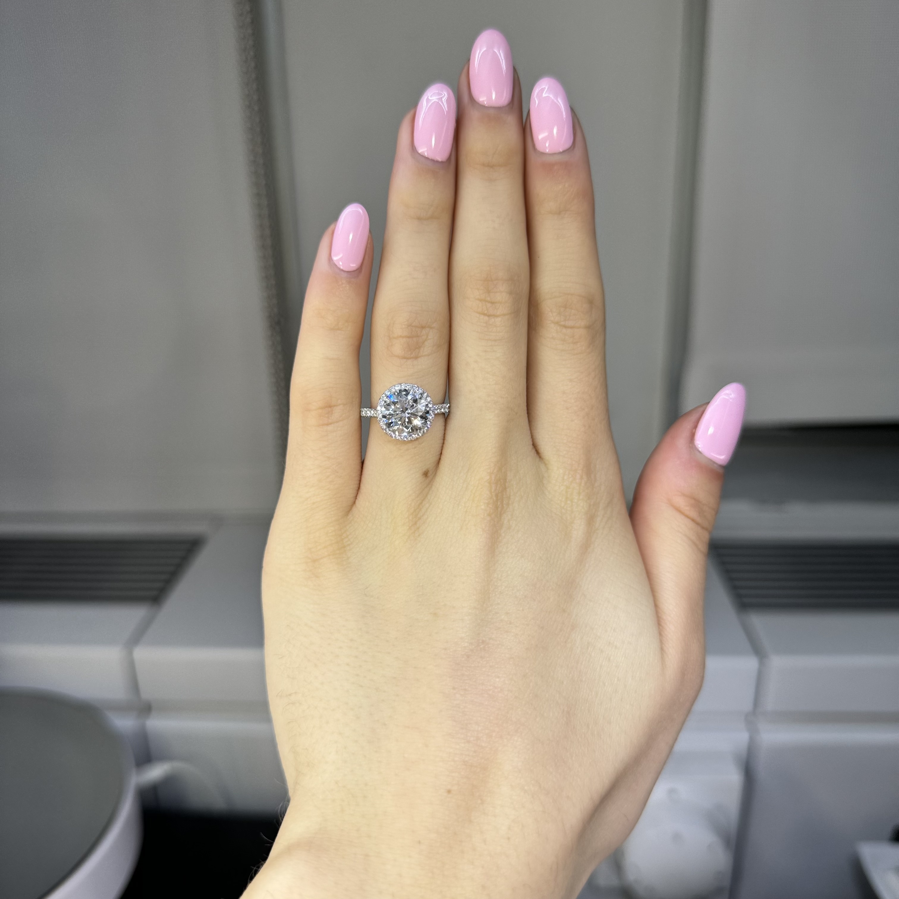 3.26ct GIA F VS2 Round "Hazel" Engagement Ring Image 4 Forever Diamonds New York, NY